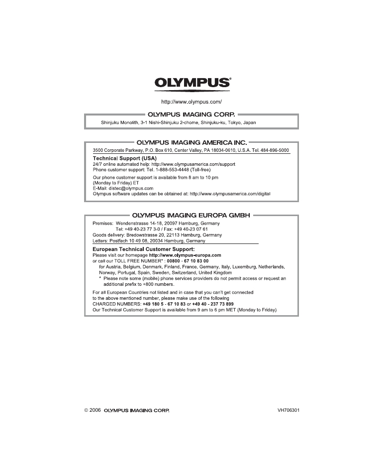 Olympus Stylus 1000 User Manual | Page 80 / 80