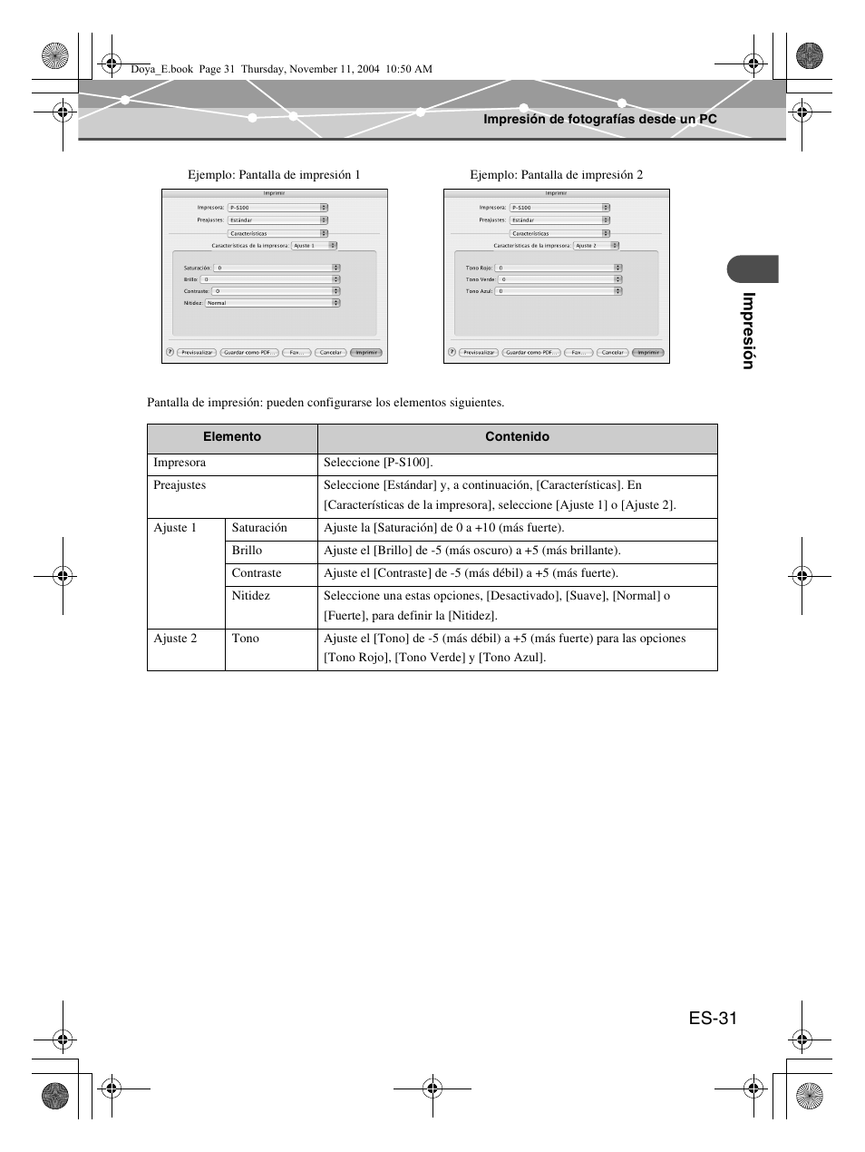 Es-31 | Olympus P-S100 Digital Photo Printer User Manual | Page 115 / 132