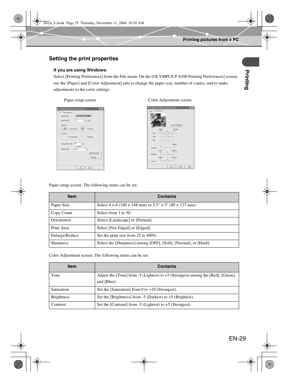 En-29 | Olympus P-S100 Digital Photo Printer User Manual | Page 29 / 132