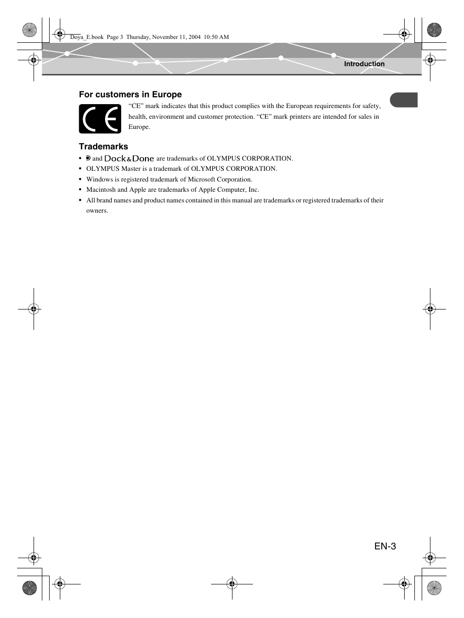 En-3 | Olympus P-S100 Digital Photo Printer User Manual | Page 3 / 132