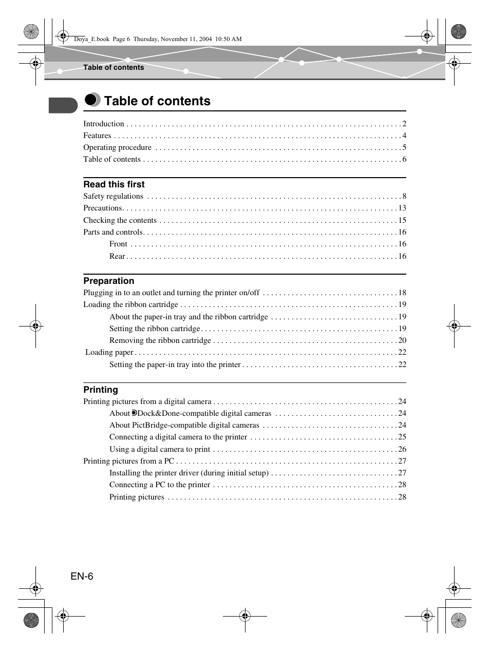 Olympus P-S100 Digital Photo Printer User Manual | Page 6 / 132