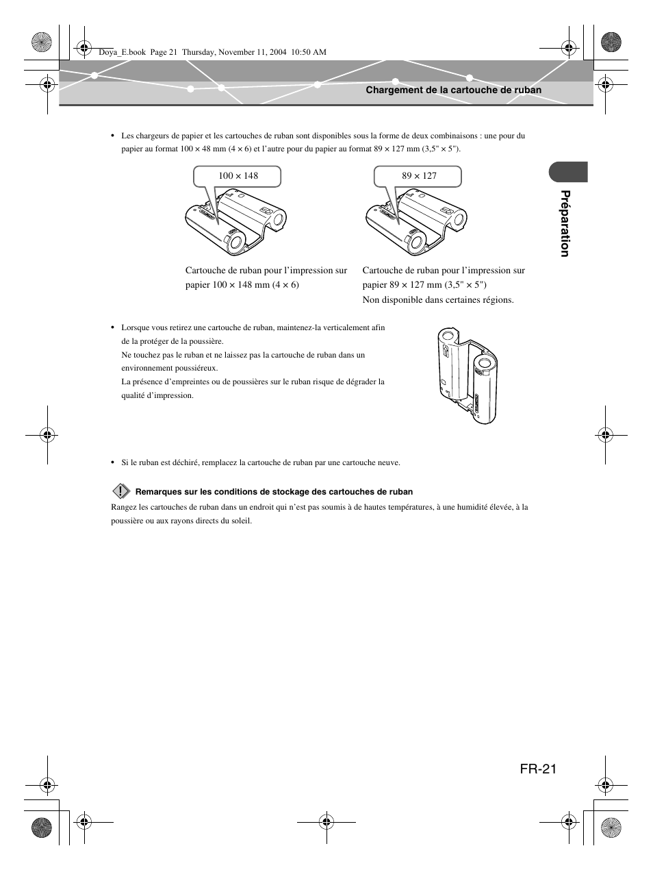 Fr-21, Pr ép ar at io n | Olympus P-S100 Digital Photo Printer User Manual | Page 63 / 132