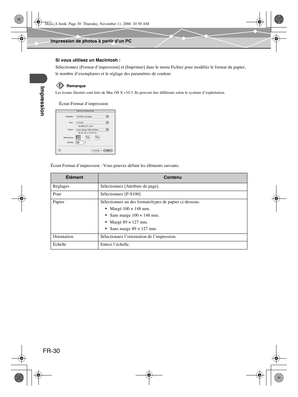 Fr-30 | Olympus P-S100 Digital Photo Printer User Manual | Page 72 / 132