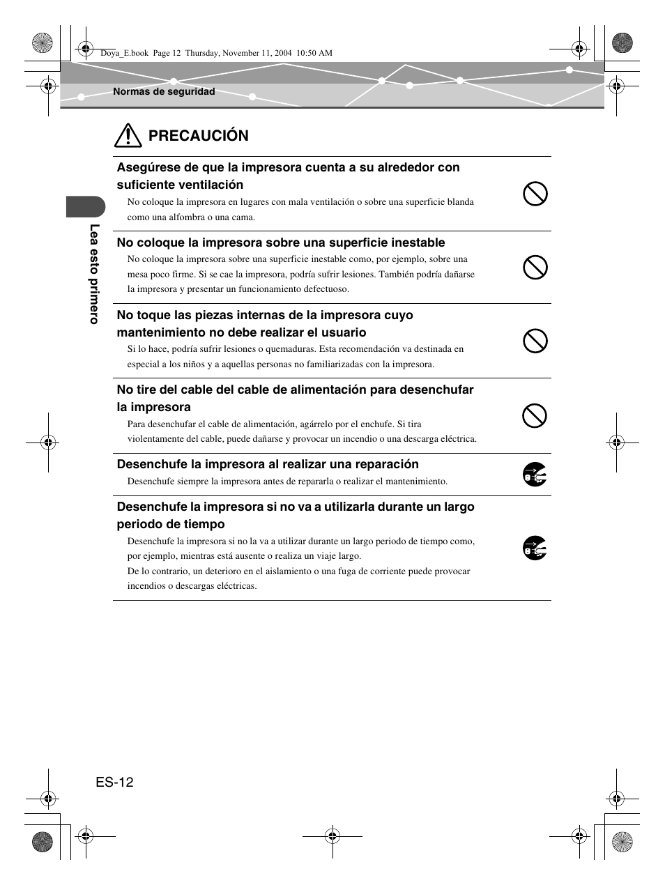 Precaución | Olympus P-S100 Digital Photo Printer User Manual | Page 96 / 132