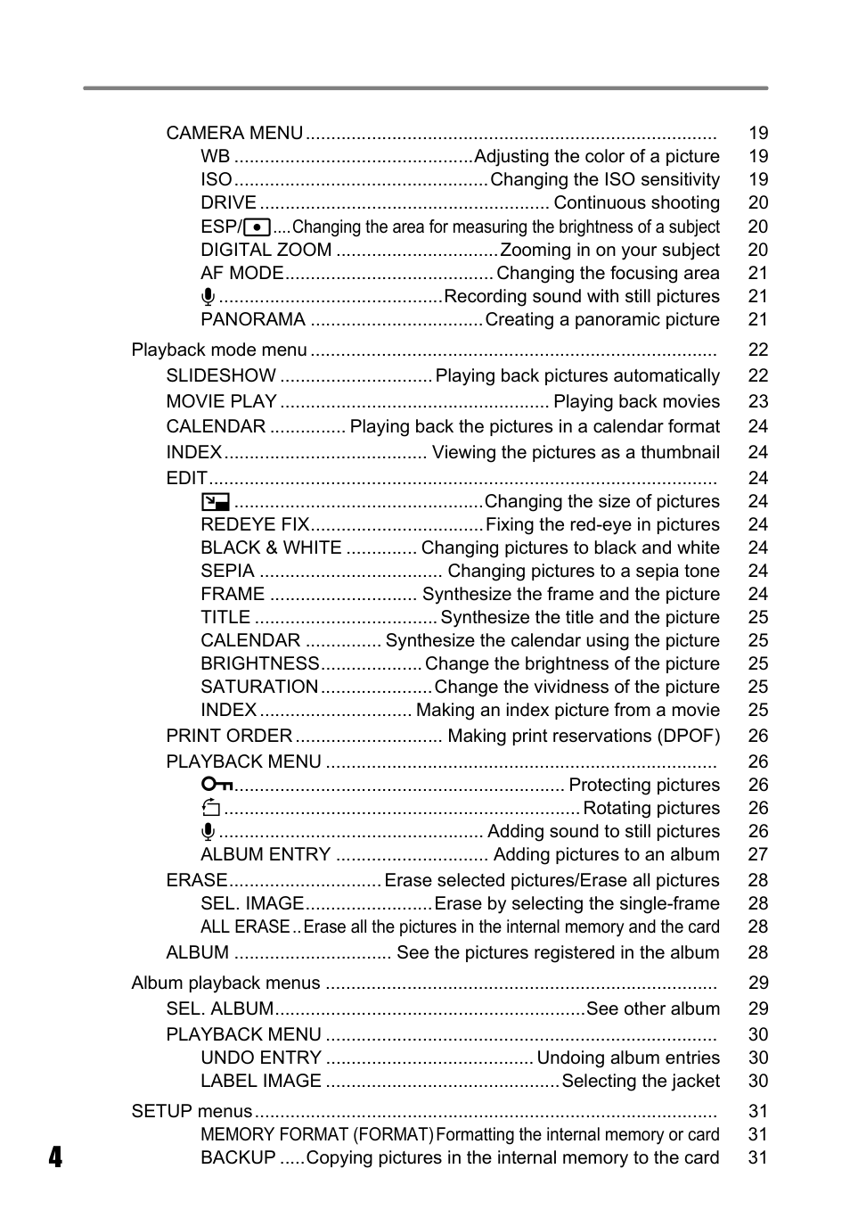 Olympus Stylus 725 SW User Manual | Page 4 / 83