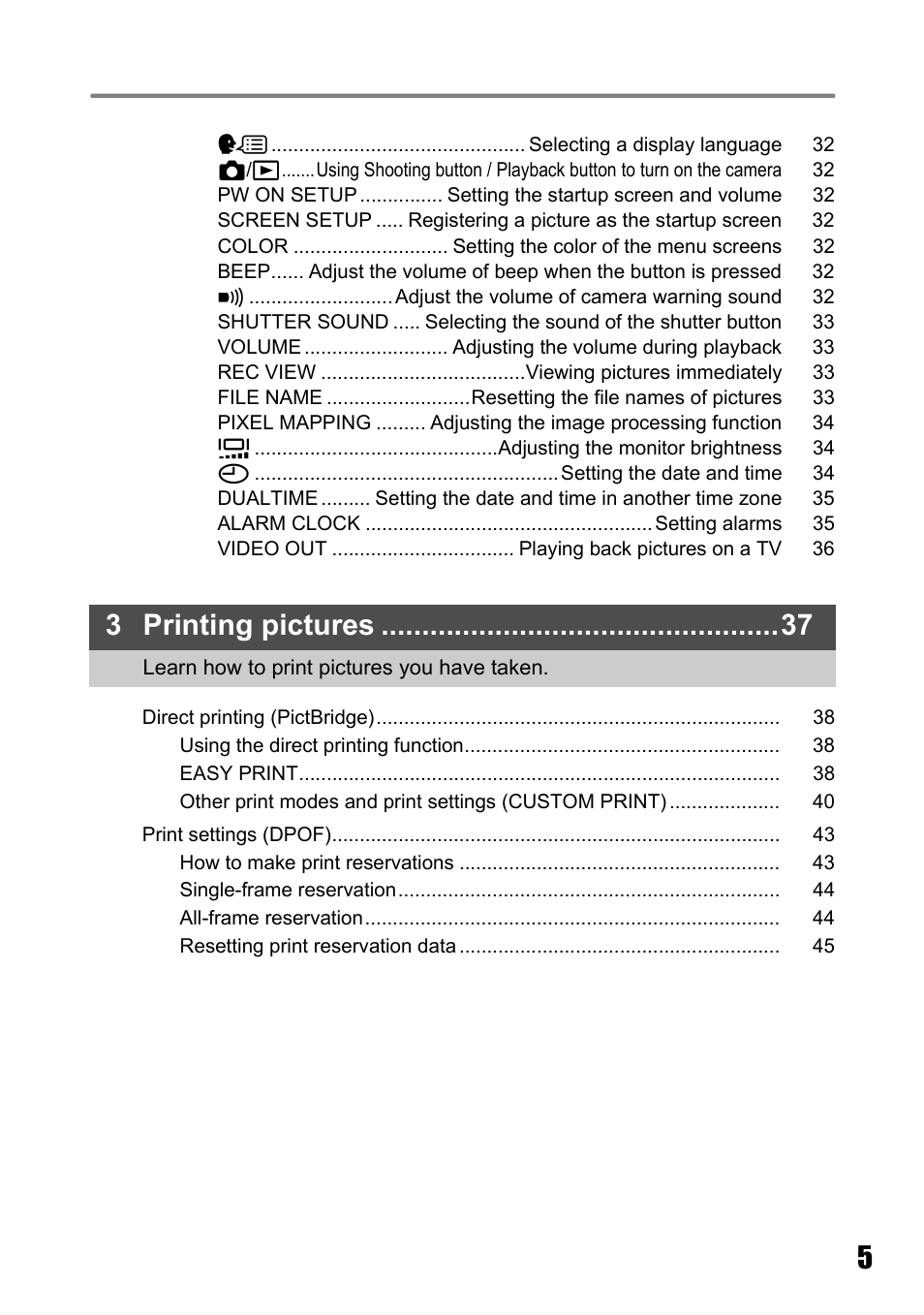 3 printing pictures | Olympus Stylus 725 SW User Manual | Page 5 / 83