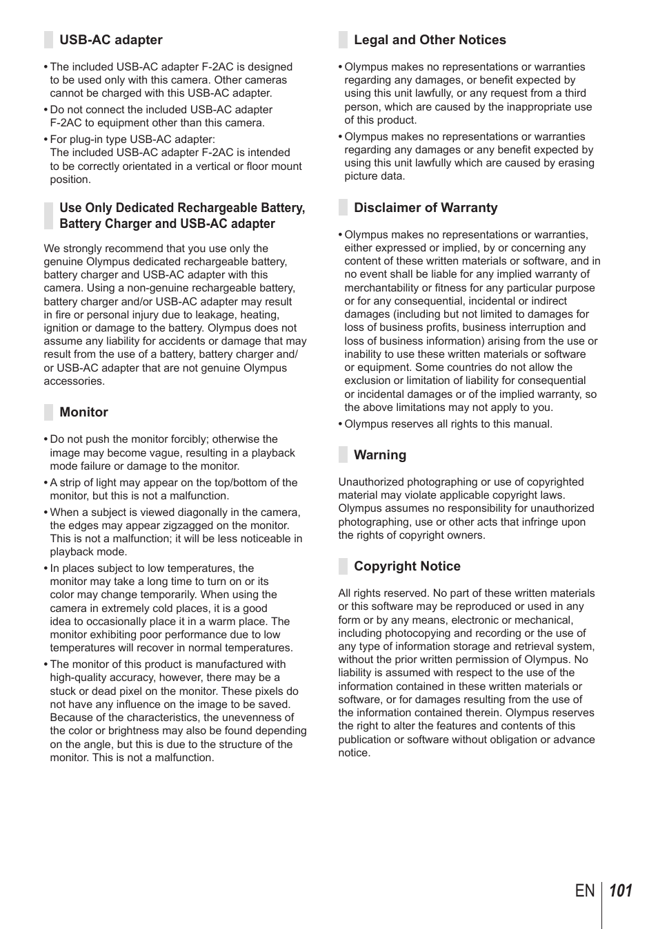 101 en | Olympus TG-850 User Manual | Page 101 / 111