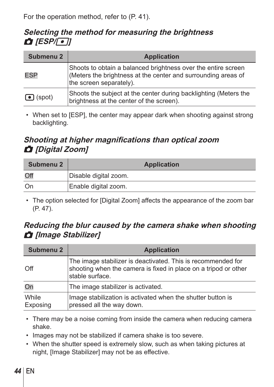 Olympus TG-850 User Manual | Page 44 / 111
