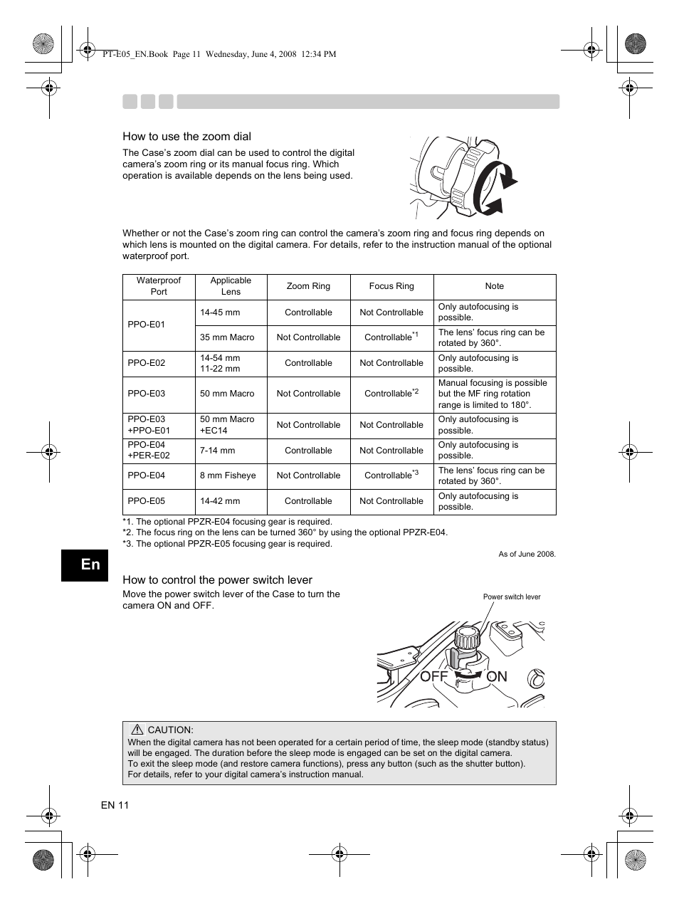 Olympus PT-E05 User Manual | Page 12 / 42