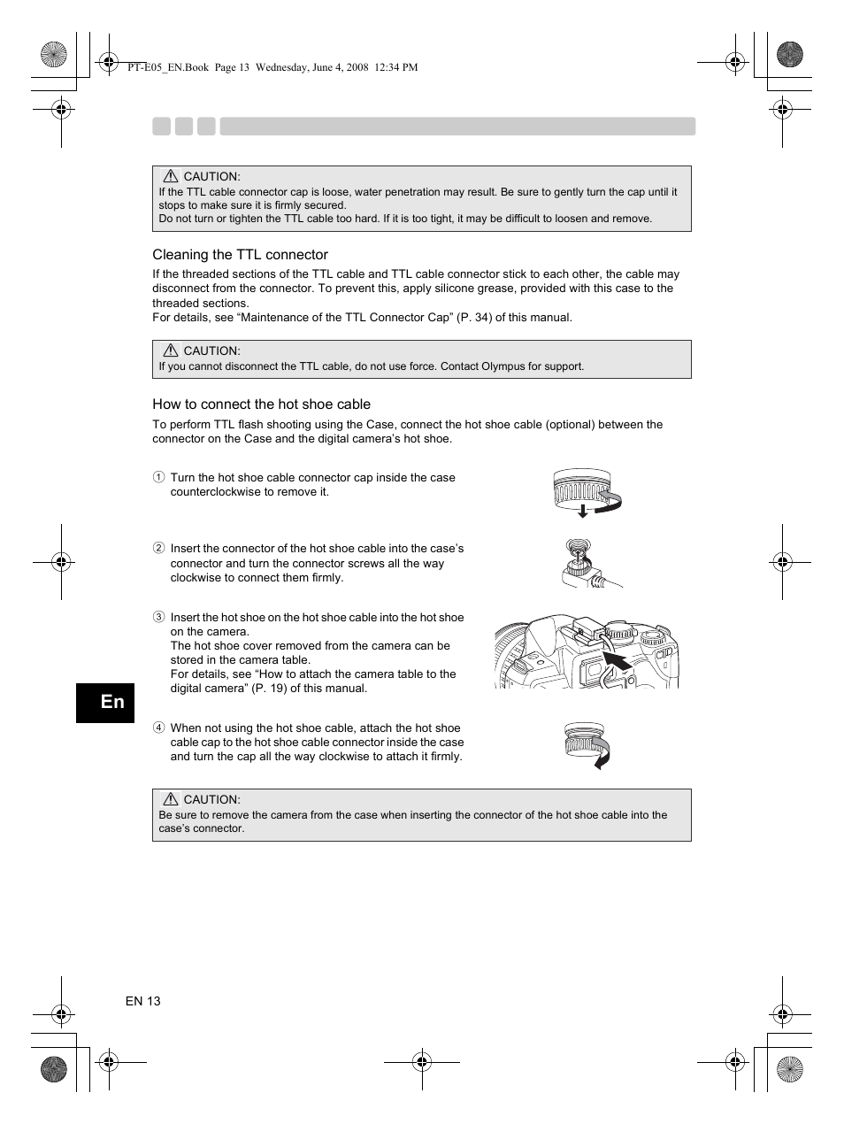 Olympus PT-E05 User Manual | Page 14 / 42