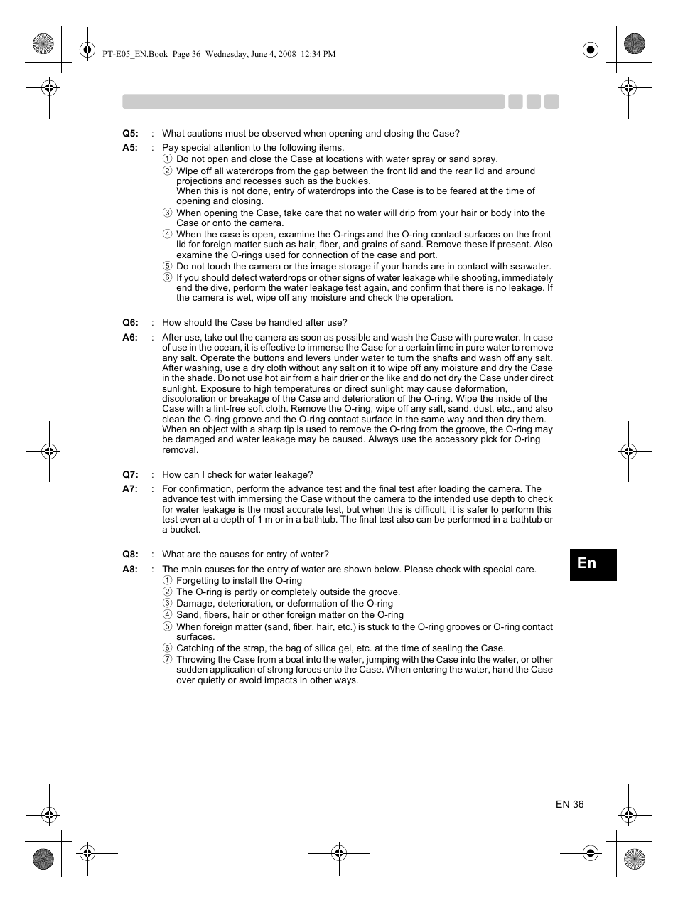 Olympus PT-E05 User Manual | Page 37 / 42