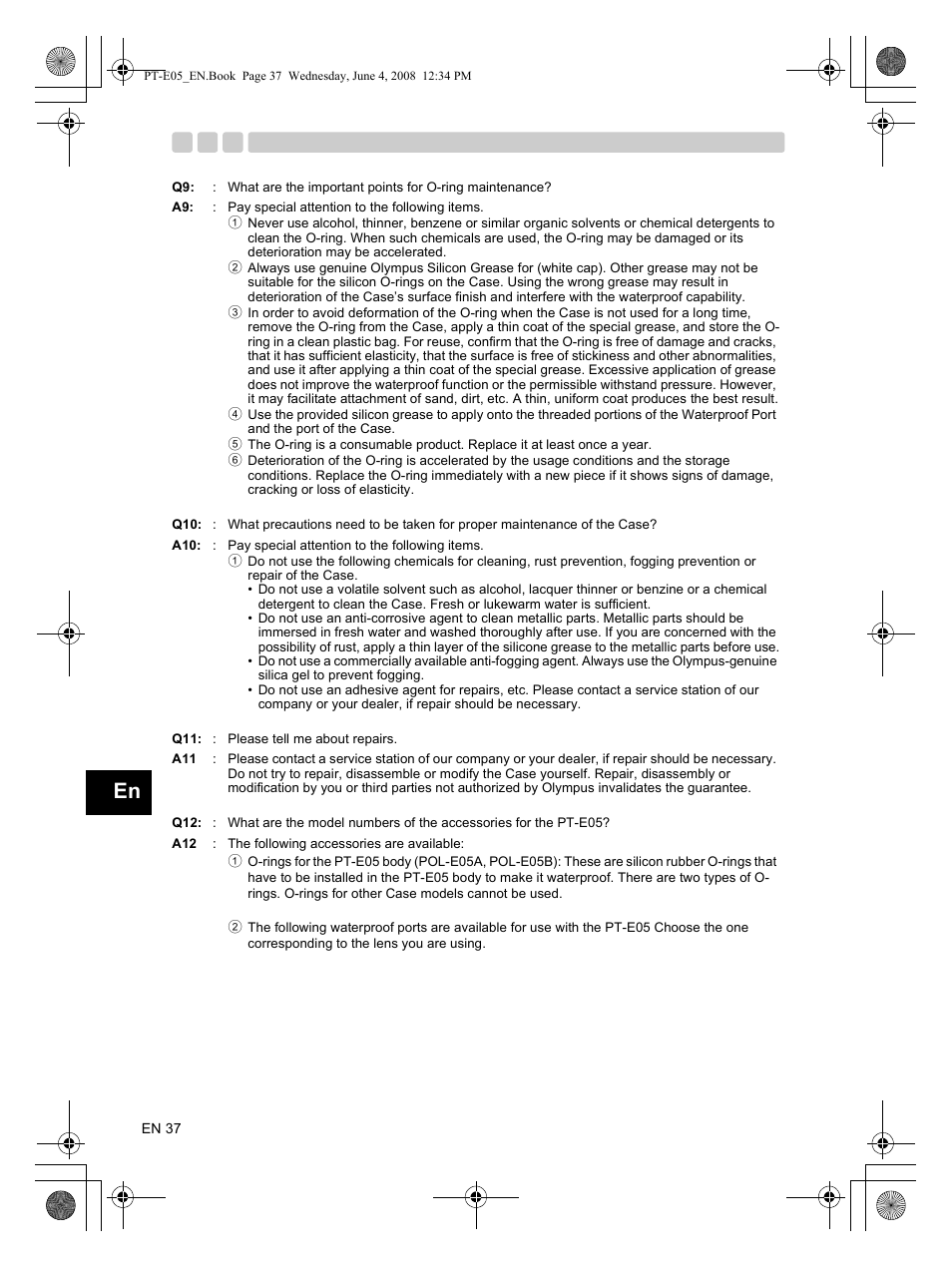 Olympus PT-E05 User Manual | Page 38 / 42