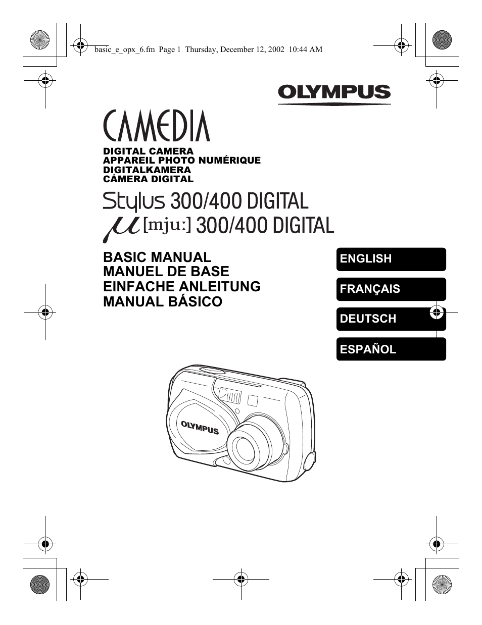 Olympus Stylus 400 Digital User Manual | 172 pages