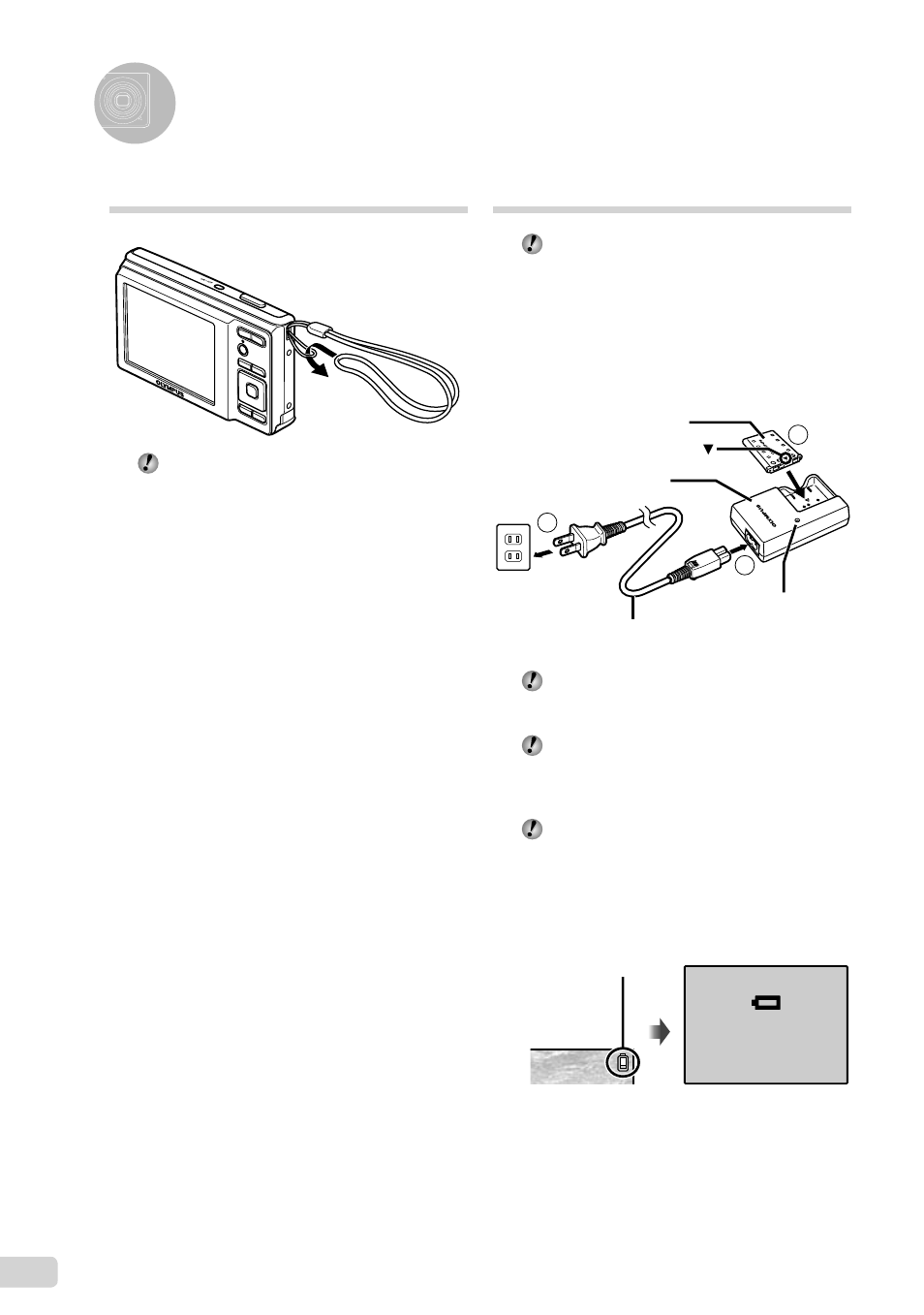 Preparing the camera, 10 en, Charging the battery | Attaching the camera strap | Olympus FE-4000 User Manual | Page 10 / 62