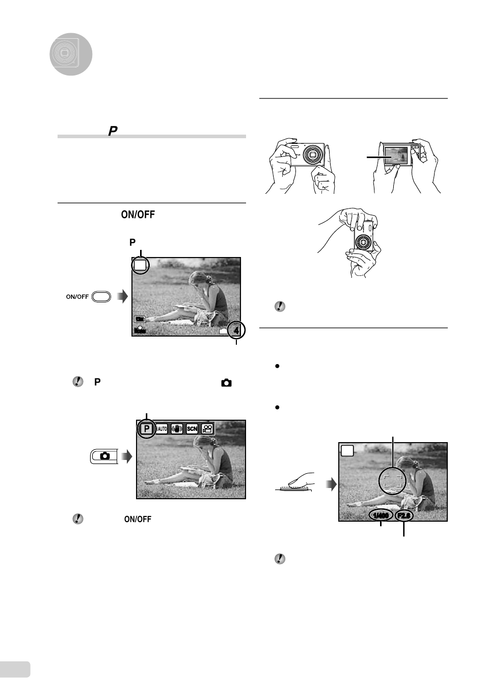 Shooting, playback, and erasing, 14 en | Olympus FE-4000 User Manual | Page 14 / 62