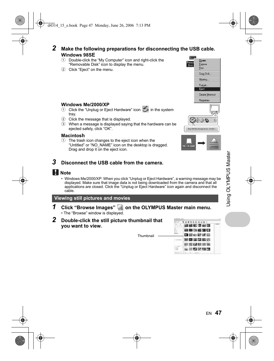 Olympus Stylus 740 User Manual | Page 47 / 80