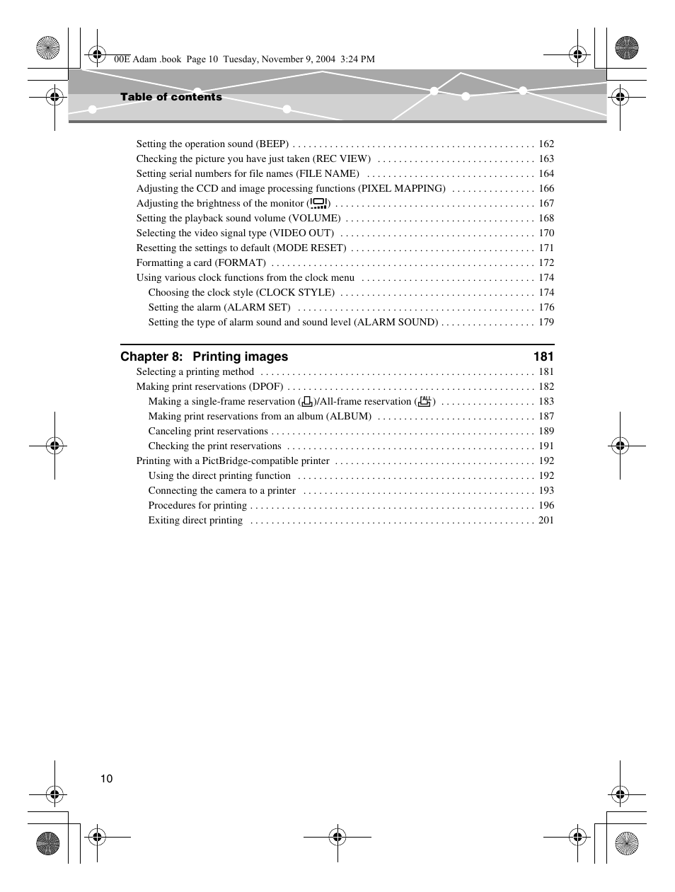 Chapter 8: printing images 181 | Olympus IR-500 User Manual | Page 10 / 259