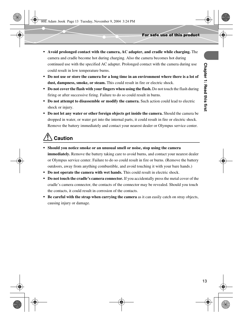 Caution | Olympus IR-500 User Manual | Page 13 / 259