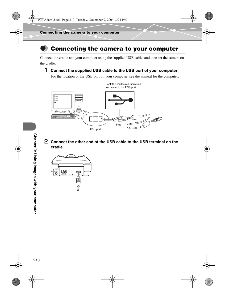 Connecting the camera to your computer, P.210 | Olympus IR-500 User Manual | Page 210 / 259