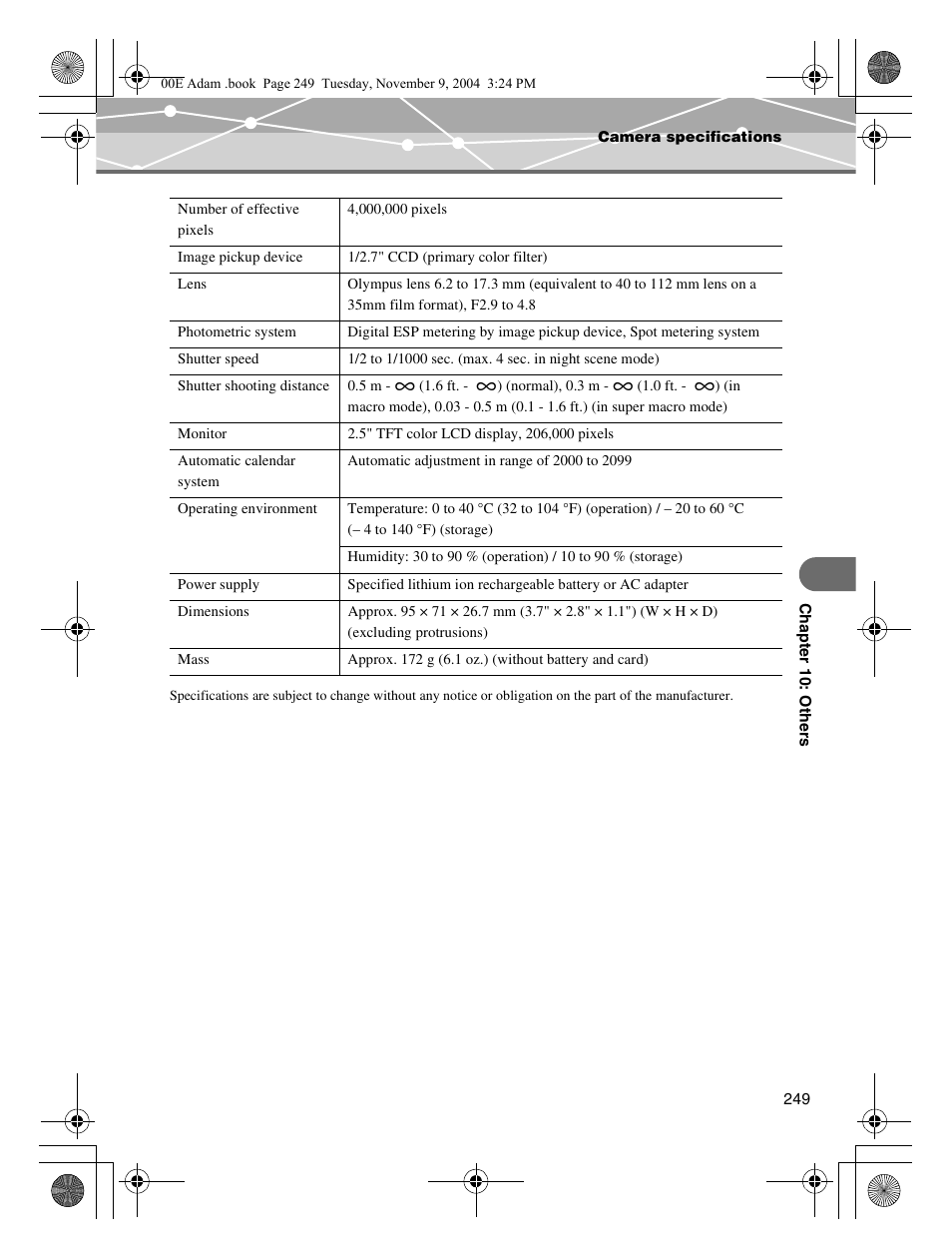 Olympus IR-500 User Manual | Page 249 / 259