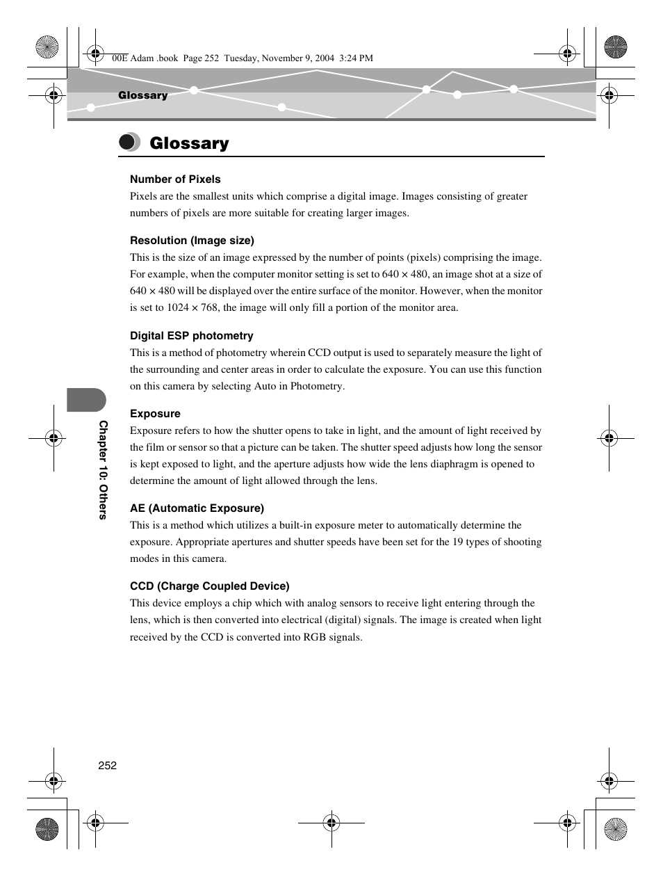 Glossary | Olympus IR-500 User Manual | Page 252 / 259