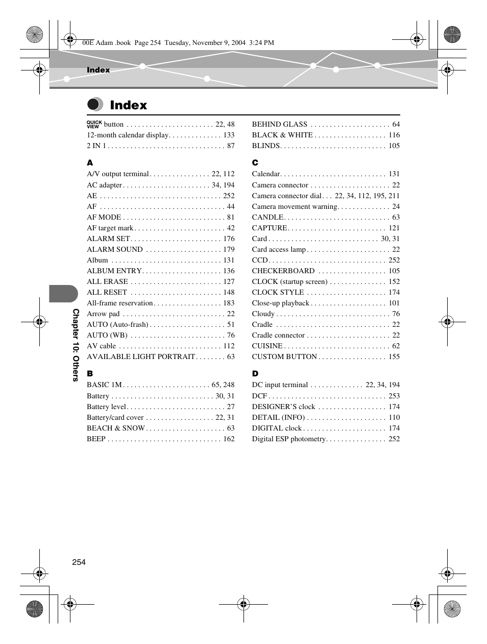 Index | Olympus IR-500 User Manual | Page 254 / 259