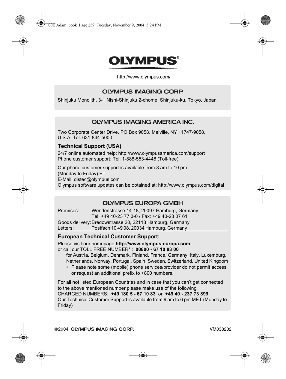 Olympus IR-500 User Manual | Page 259 / 259