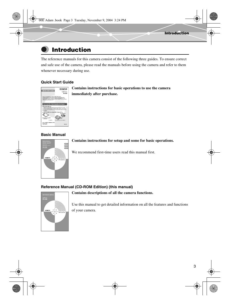 Introduction | Olympus IR-500 User Manual | Page 3 / 259