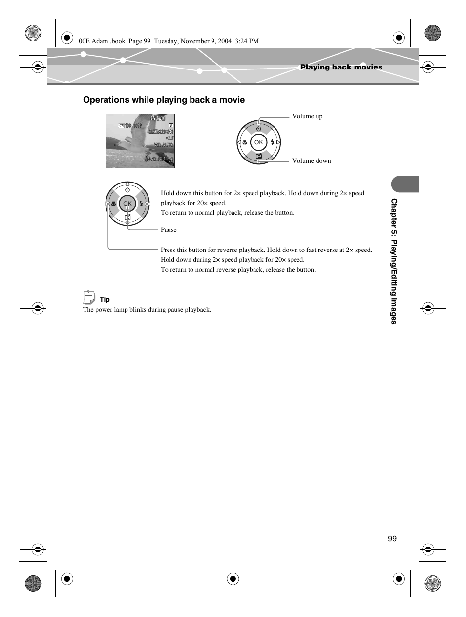 Operations while playing back a movie | Olympus IR-500 User Manual | Page 99 / 259