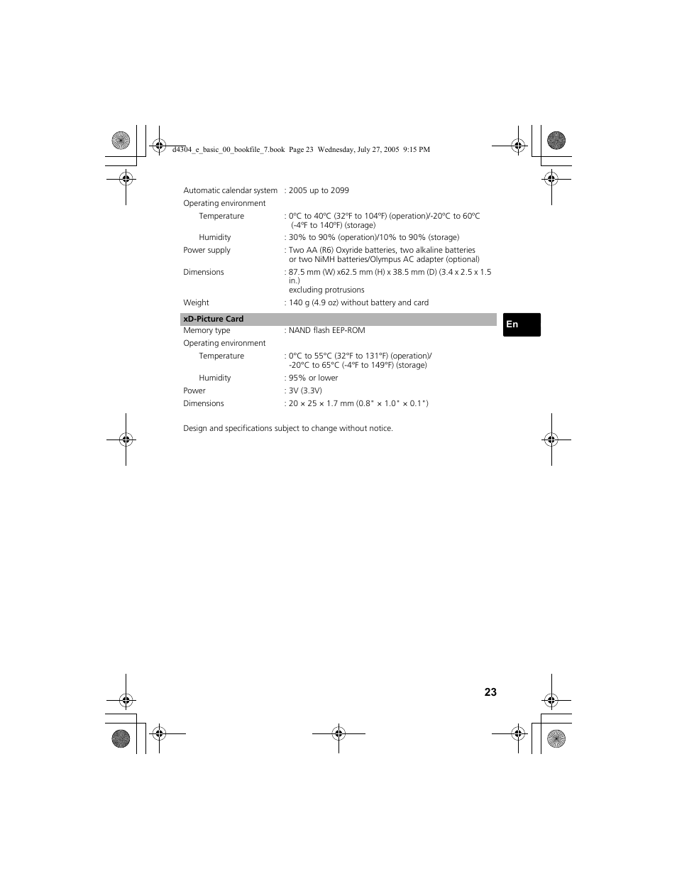 Olympus FE-100 User Manual | Page 23 / 116