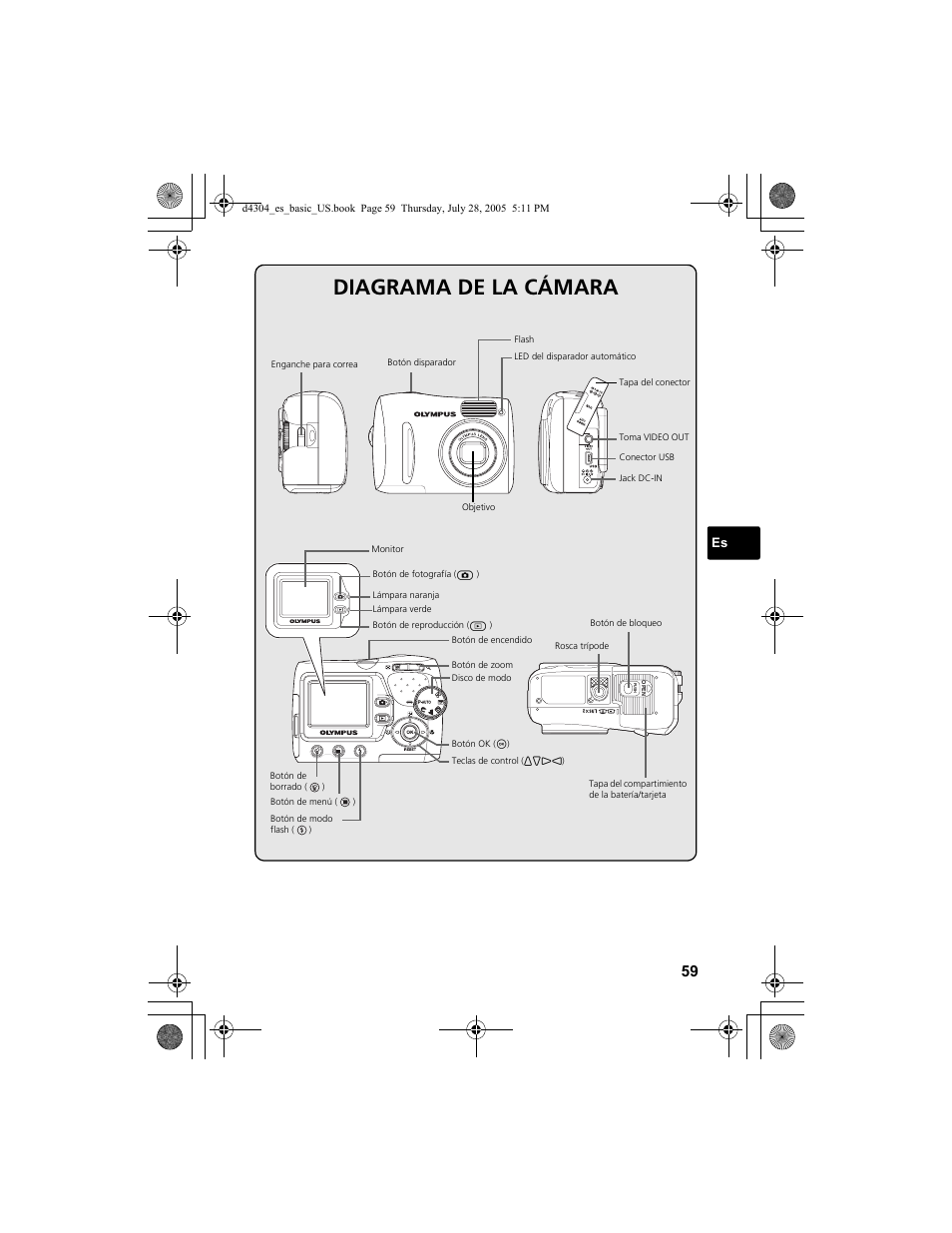 Diagrama de la cámara | Olympus FE-100 User Manual | Page 59 / 116