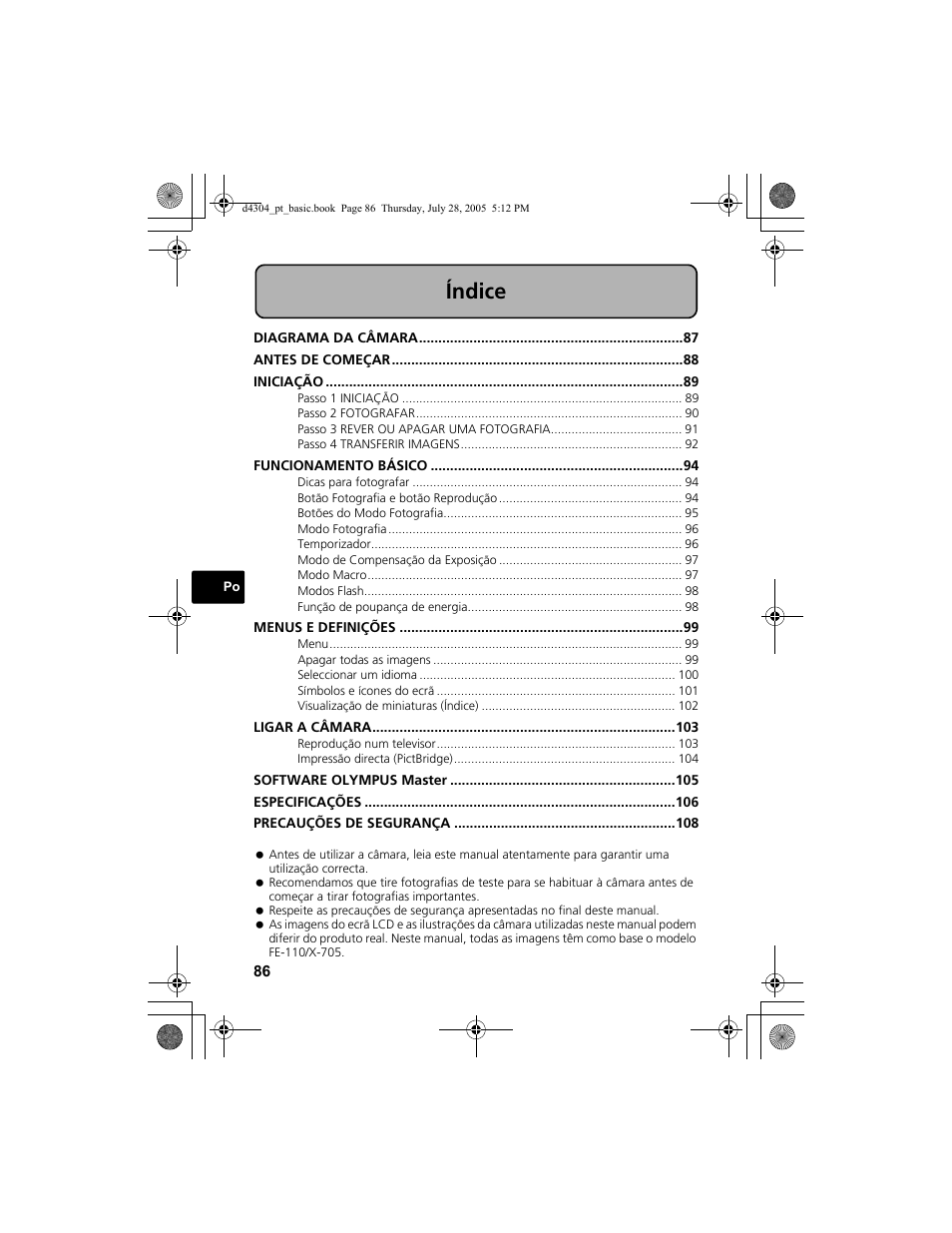 Índice | Olympus FE-100 User Manual | Page 86 / 116