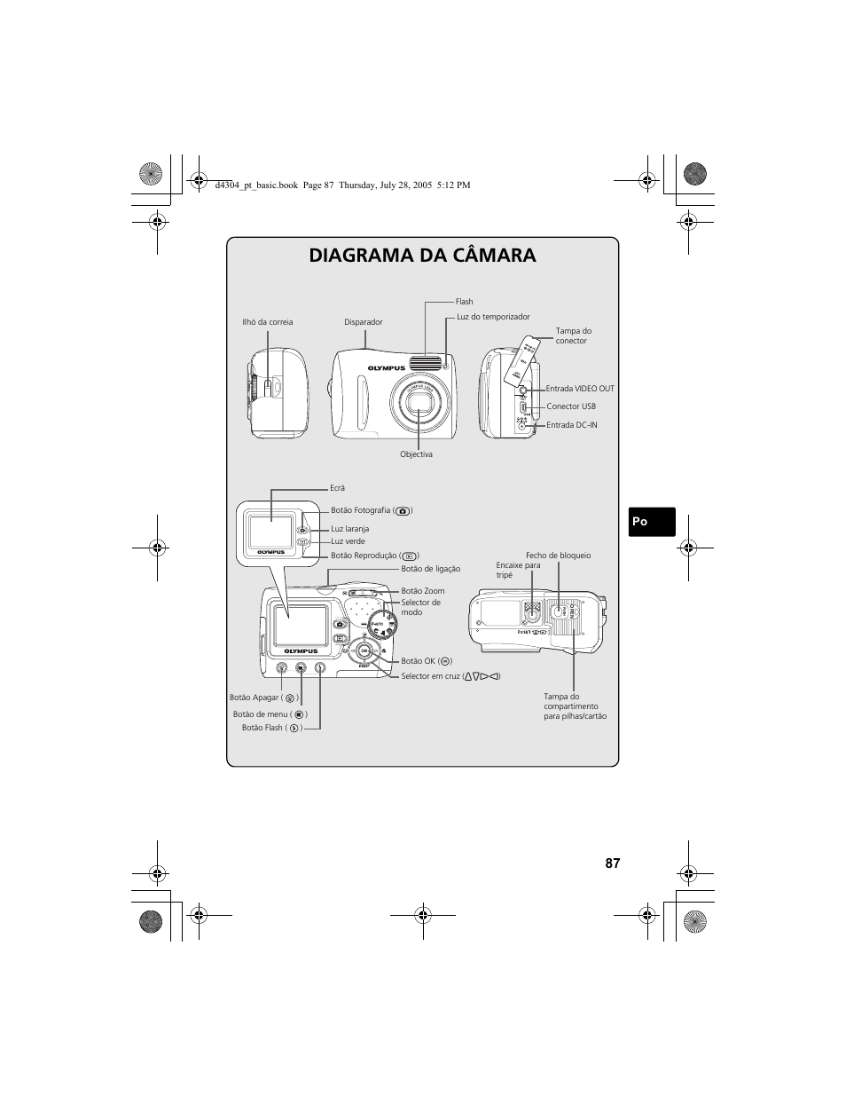 Diagrama da câmara | Olympus FE-100 User Manual | Page 87 / 116