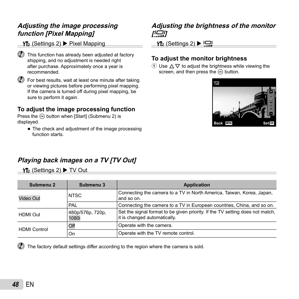 48 en, Playing back images on a tv [tv out | Olympus SZ-14 User Manual | Page 48 / 80