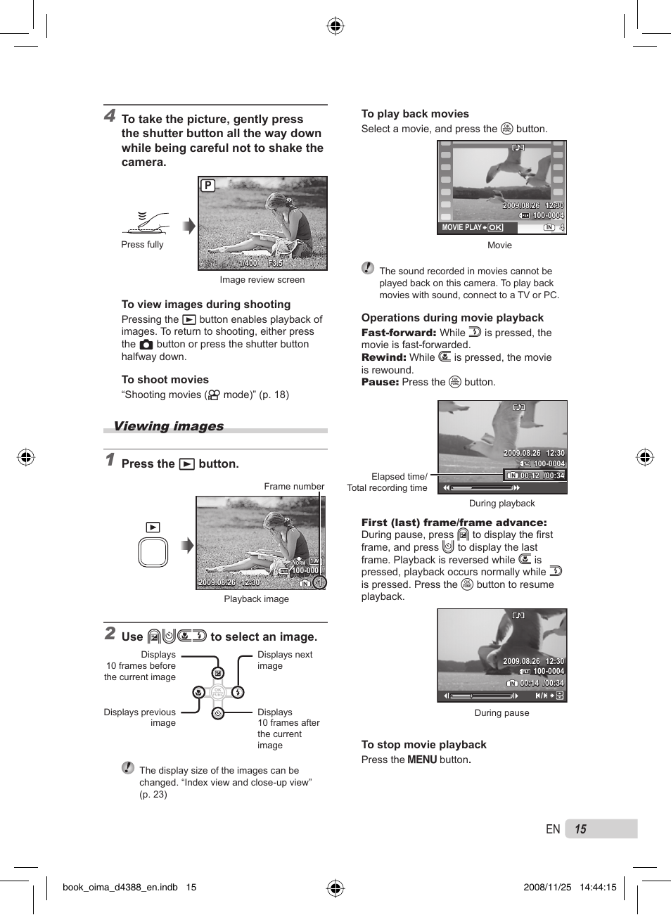 15 en, Viewing images | Olympus STYLUS-550WP User Manual | Page 15 / 70