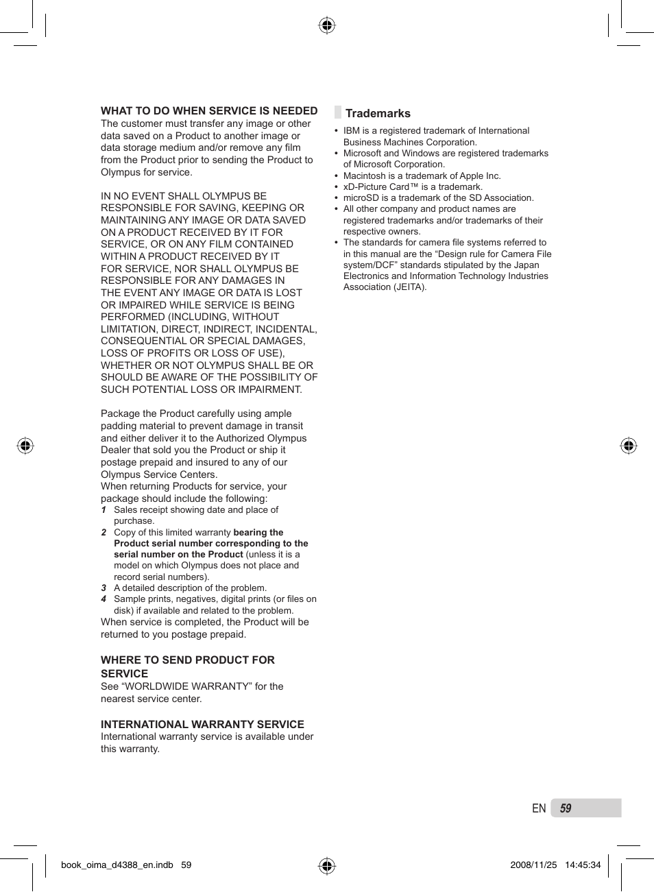 59 en | Olympus STYLUS-550WP User Manual | Page 59 / 70