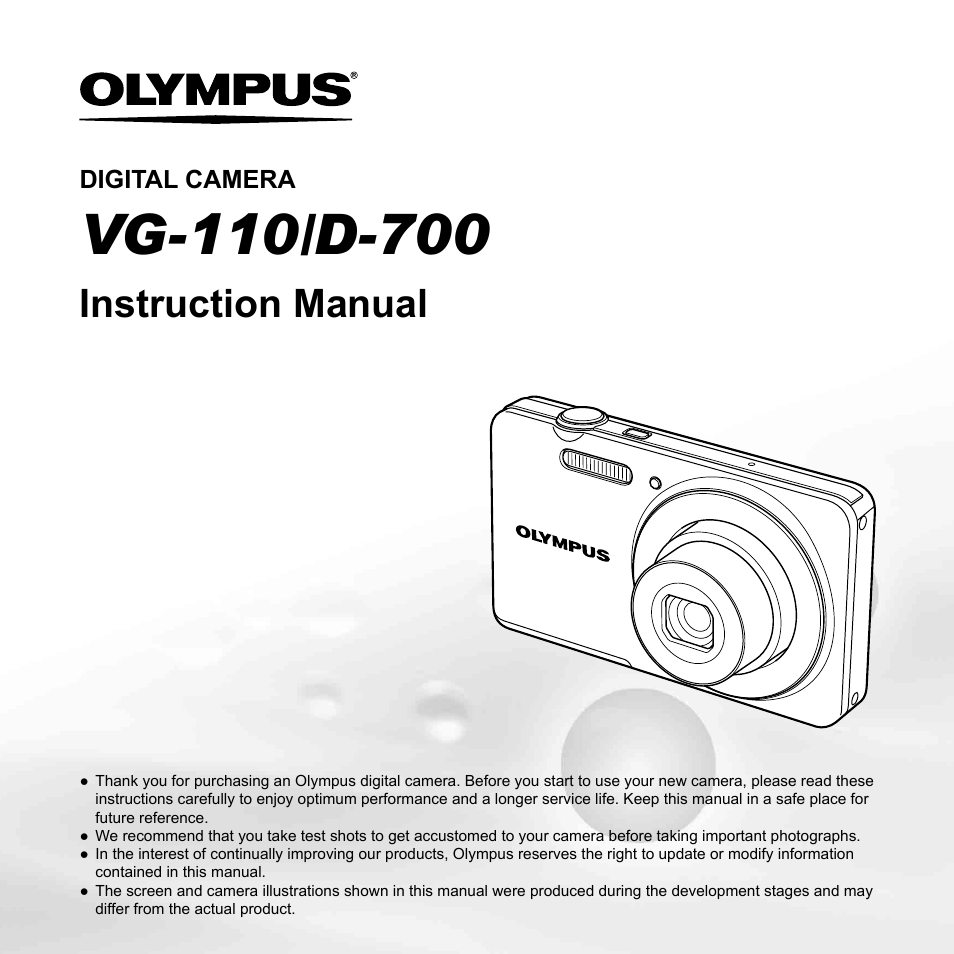 Olympus VG-110 User Manual | 74 pages