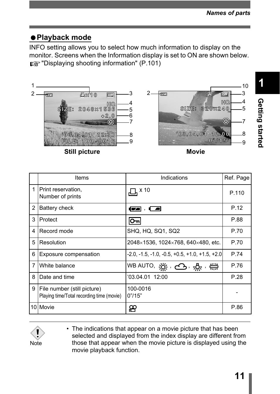 Playback mode | Olympus D-560 Zoom User Manual | Page 12 / 171