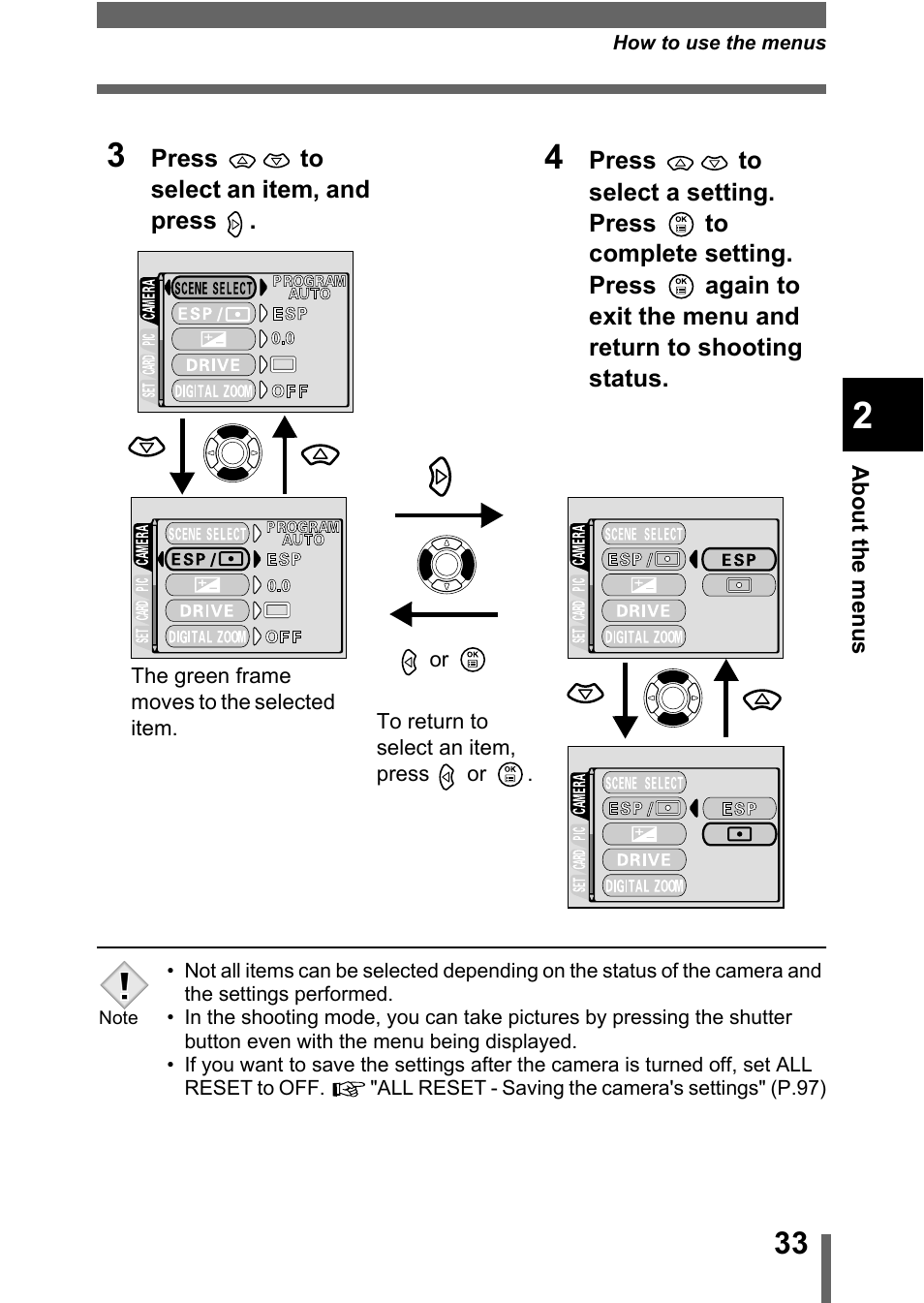 Olympus D-560 Zoom User Manual | Page 34 / 171