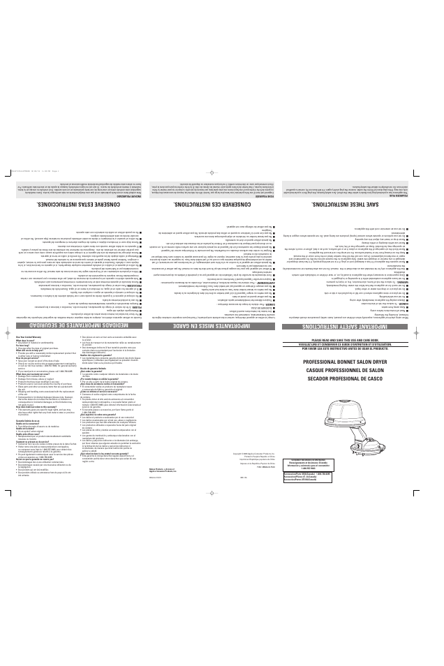 Applica BONNET HBD-12A User Manual | 2 pages