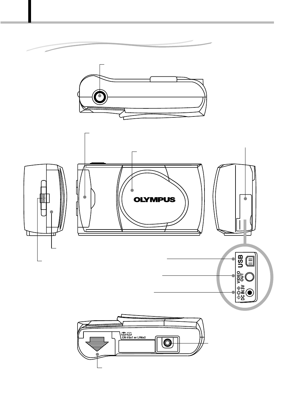 Names of parts | Olympus D-100 User Manual | Page 16 / 104