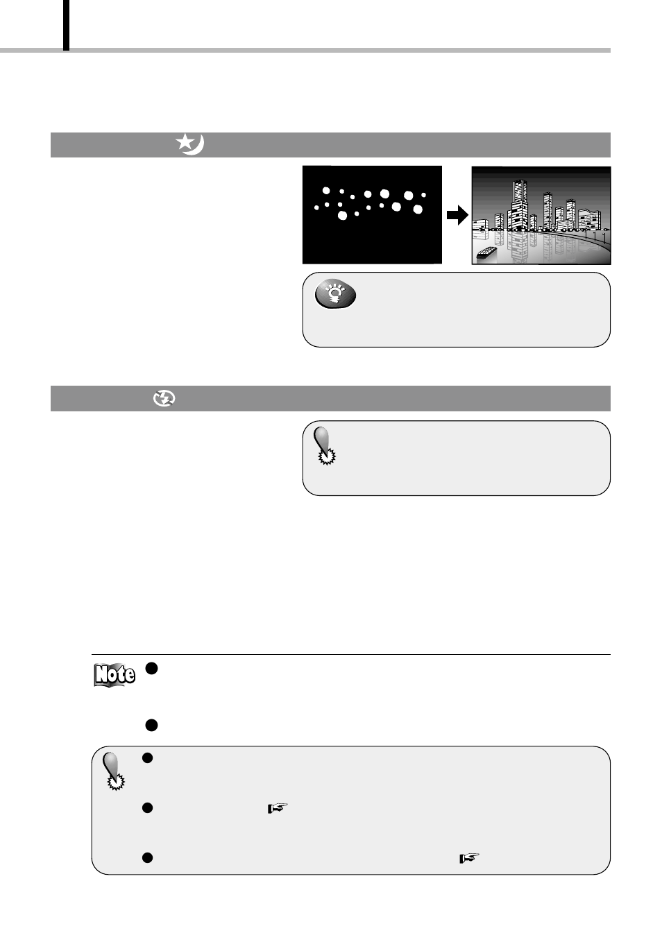 Night scene, Flash off | Olympus D-100 User Manual | Page 58 / 104