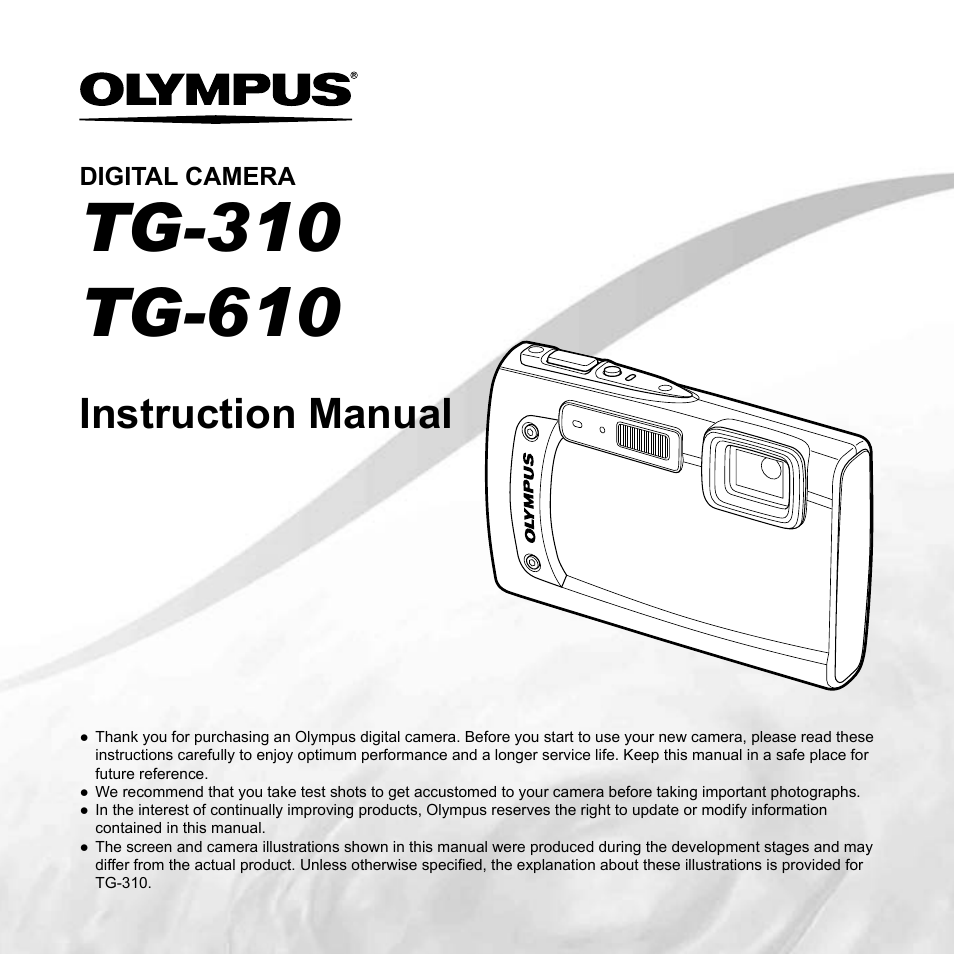 Olympus Tough TG-310 User Manual | 83 pages