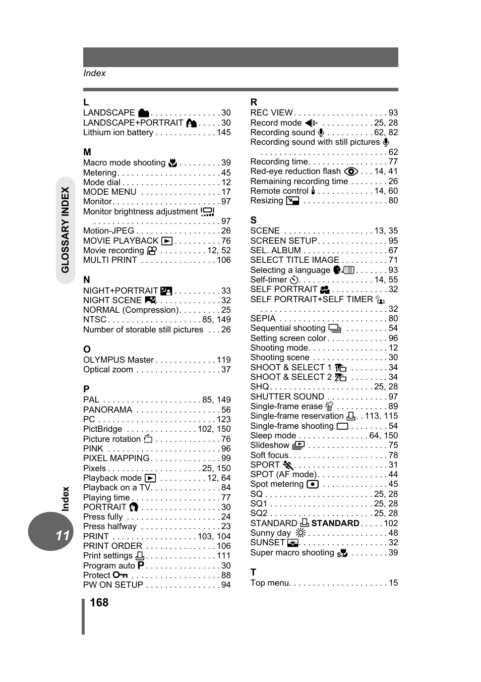 Olympus Stylus 500 Digital User Manual | Page 168 / 170