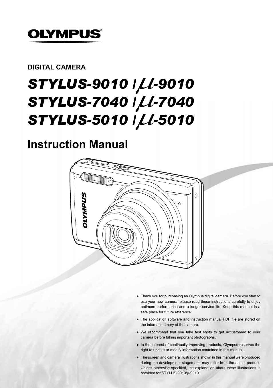 Olympus STYLUS-5010 User Manual | 74 pages