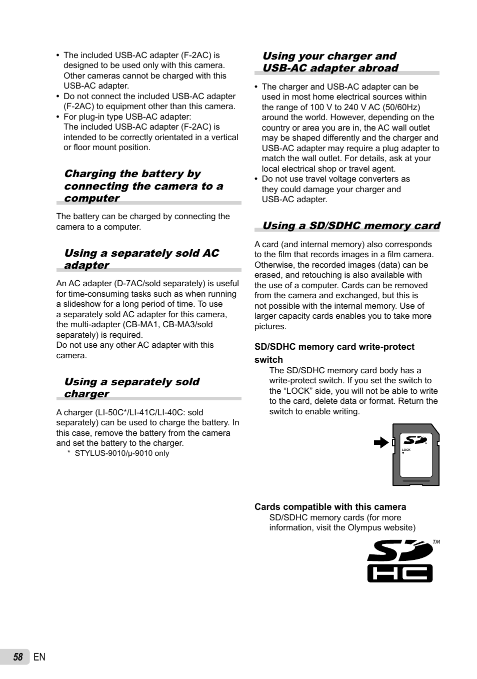 Olympus STYLUS-5010 User Manual | Page 58 / 74