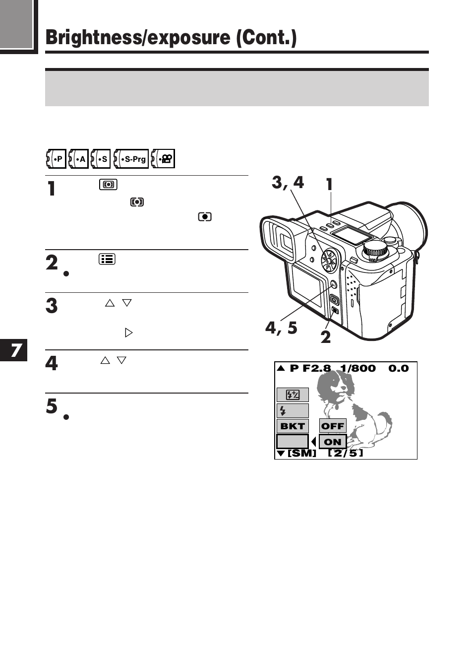 Brightness/exposure (cont.) | Olympus E-100 RS User Manual | Page 130 / 220