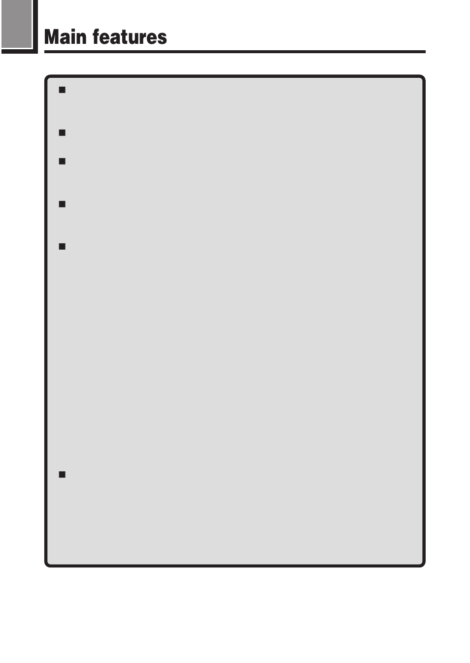 Main features | Olympus E-100 RS User Manual | Page 21 / 220