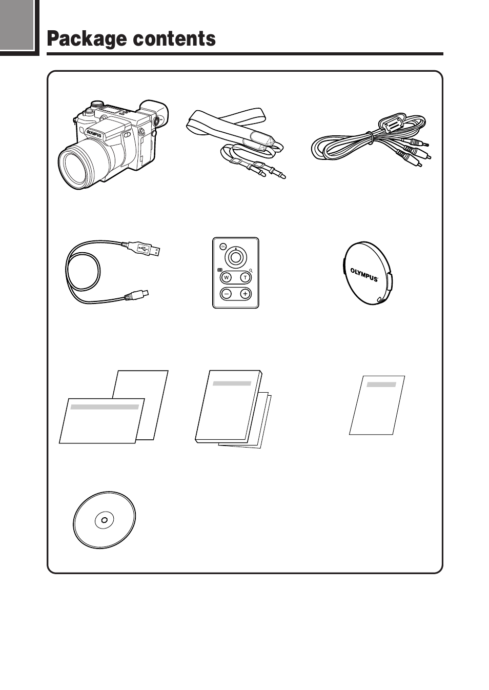 Package contents | Olympus E-100 RS User Manual | Page 22 / 220