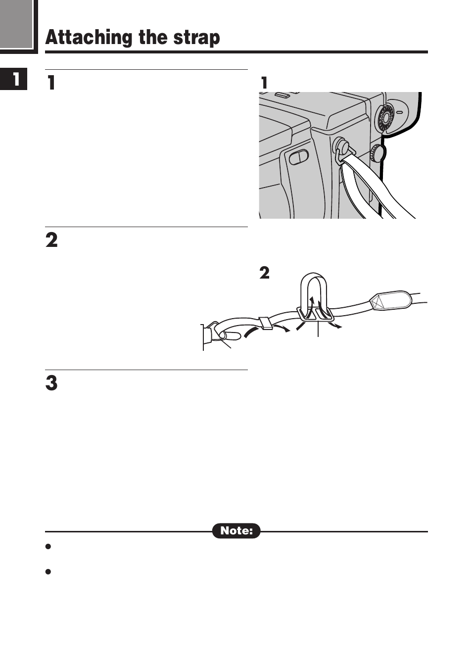 Attaching the strap | Olympus E-100 RS User Manual | Page 32 / 220